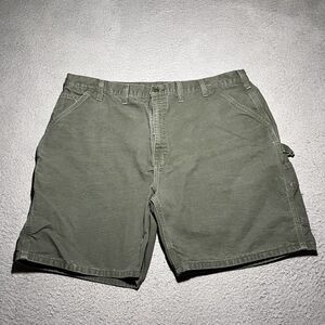 Vintage Carhartt Shorts Mens 44 B25 MOS Carpenter Canvas Moss Green 90s Y2K